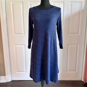 Hilary Radley Navy Blue Long Sleeve Swing Dress